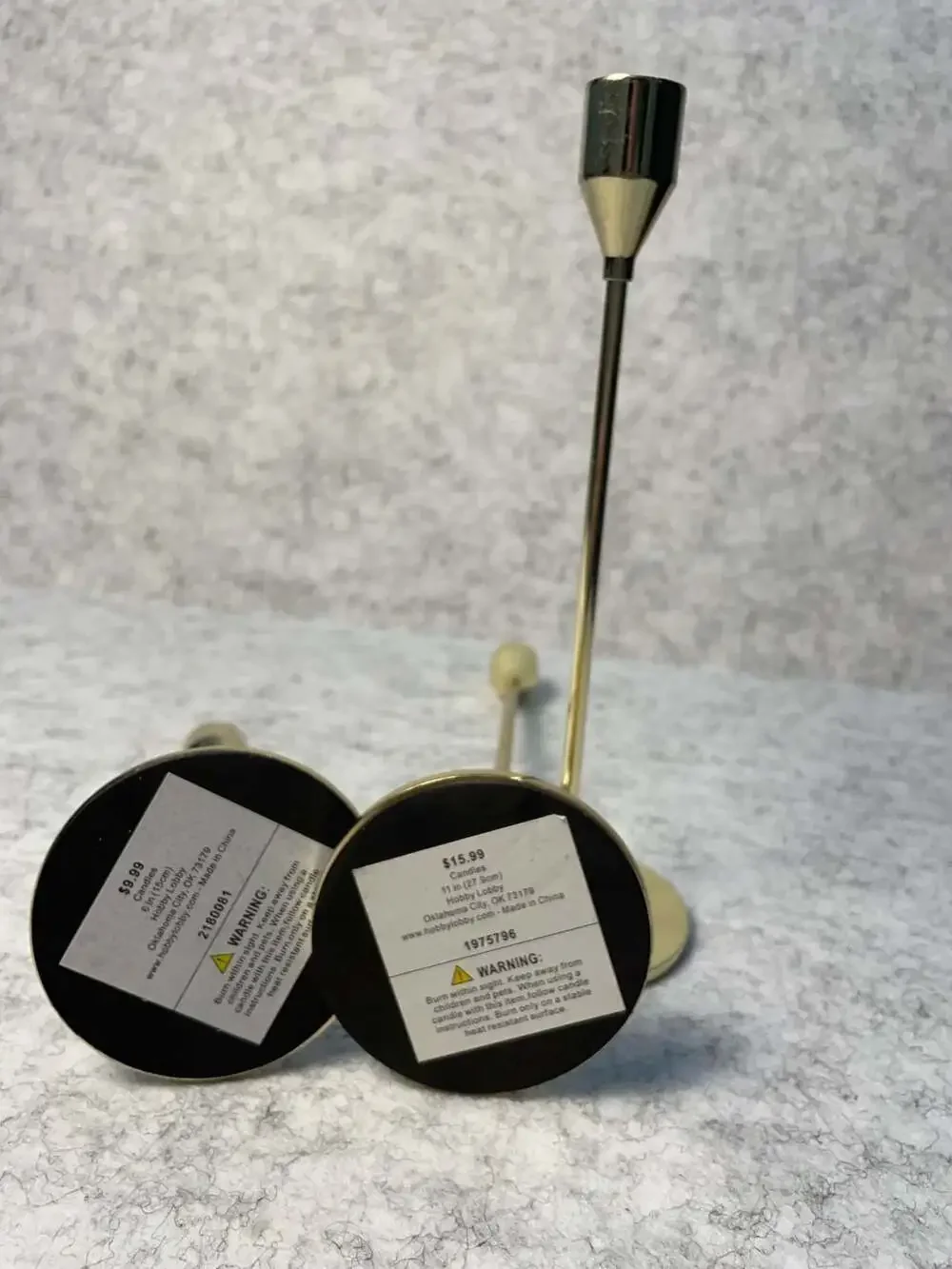 Hobby Lobby Gold Metal Taper Candle Holders Set of 3